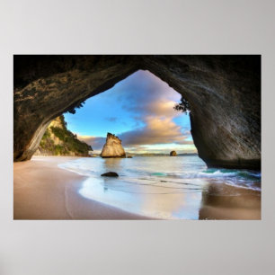 Poster Cathedral Cove Serene Beach