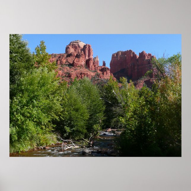 Poster Cathedral Rock and Stream à Sedona Arizona (Devant)