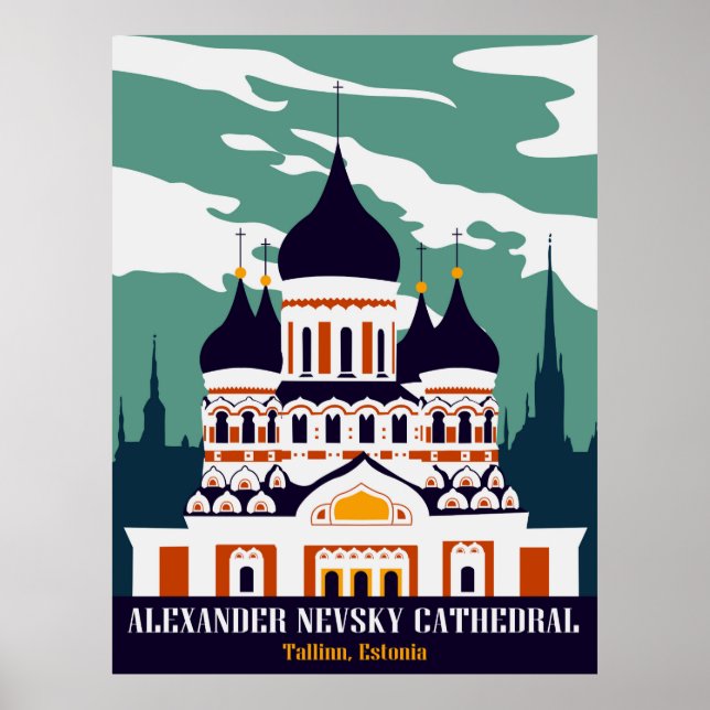 Poster Cathédrale Alexandre Nevsky, Tallinn, Estonie (Devant)