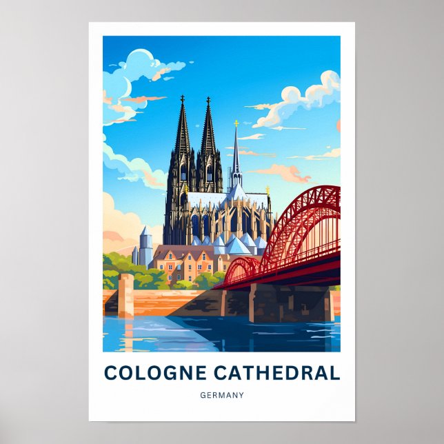 Poster Cathédrale de Cologne Allemagne Imprimer (Devant)