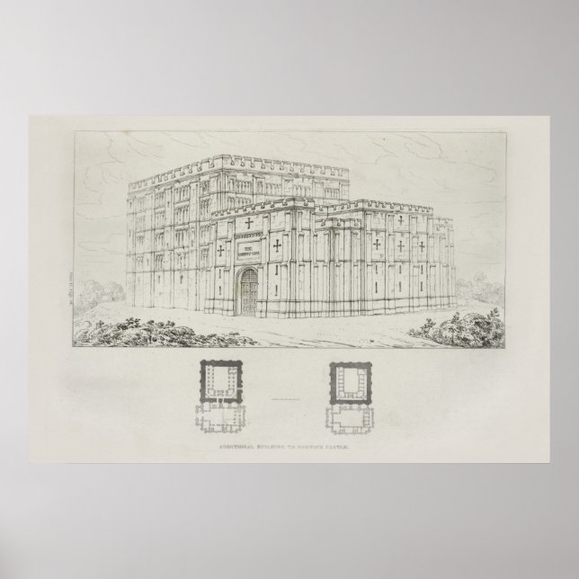 Poster Cathédrale de dessin architectural vintage (Devant)