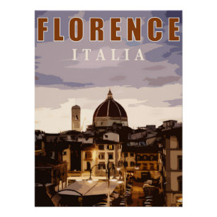 Poster Cathédrale de Florence visite l'été en Italie