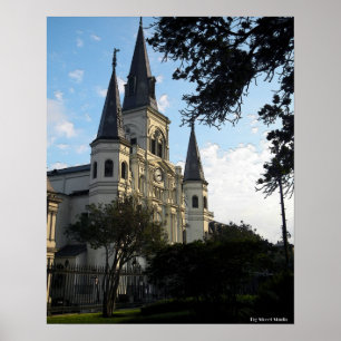 Poster Cathédrale de la Nouvelle-Orléans, style 3D