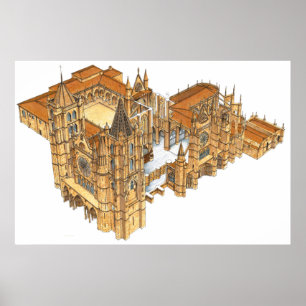 Poster Cathédrale de Léon. Espagne