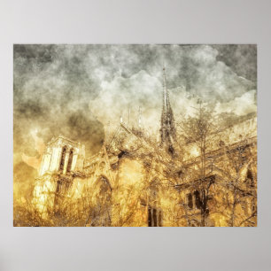 Poster Cathédrale de Paris Notre-Dame