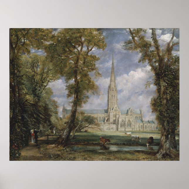 Poster Cathédrale de Salisbury du Jardin (Const.) (Devant)