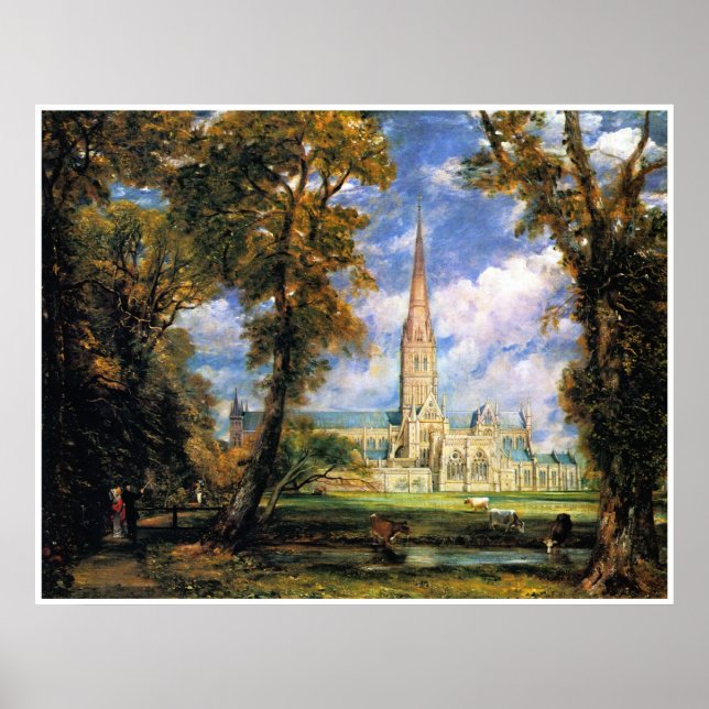 Poster Cathédrale de Salisbury du Parc des Évêques (Devant)