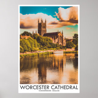 Poster Cathédrale de Worcester, Worcestershire, Angleterr