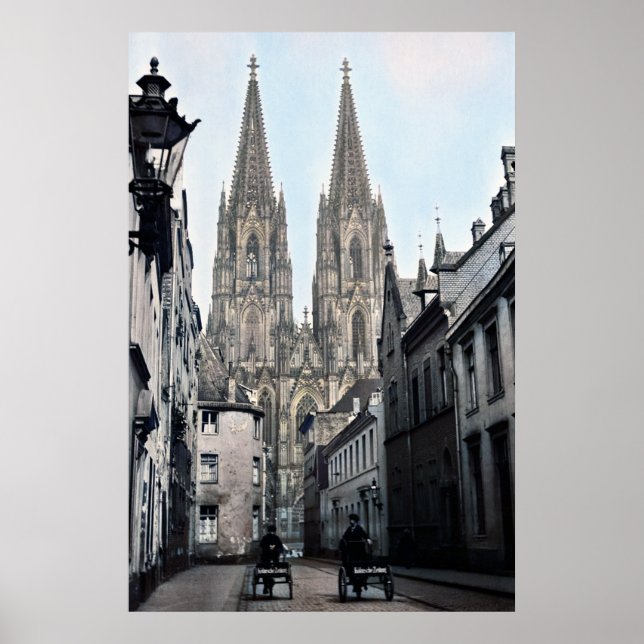 Poster Cathédrale Eglise St Peter Cologne Allemagne 1910 (Devant)