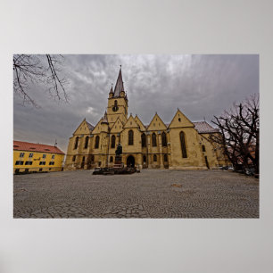 Poster Cathédrale évangélique Eglise médiévale Sibiu Roma