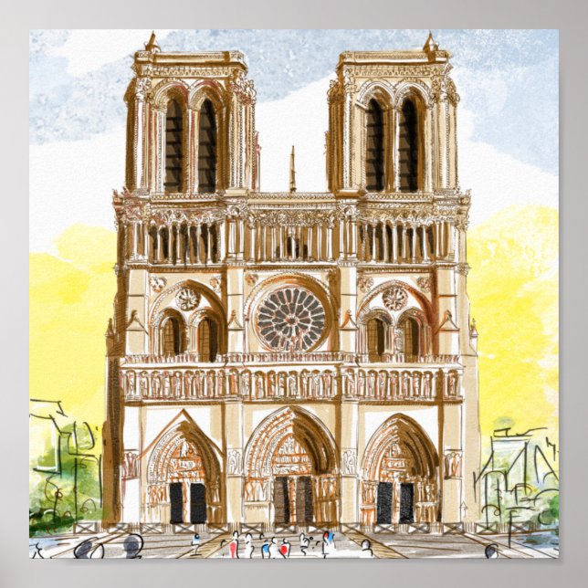 Poster Cathédrale Notre-Dame de Paris (Devant)
