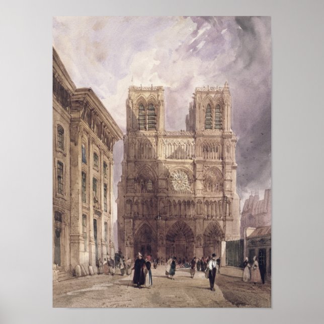 Poster Cathédrale Notre-Dame, Paris, 1836 (Devant)