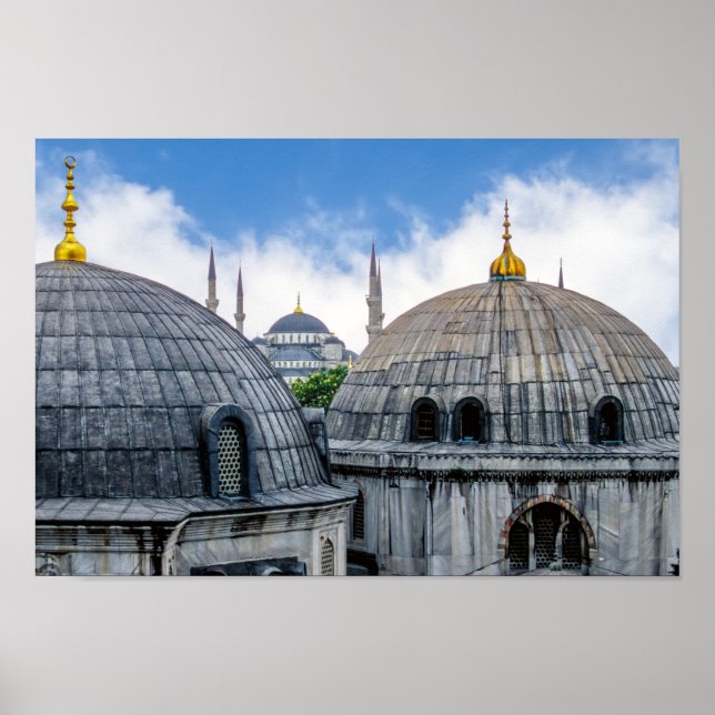 Poster Cathédrale Saint-Sophie et Mosquée Bleue - Istanbu (Devant)