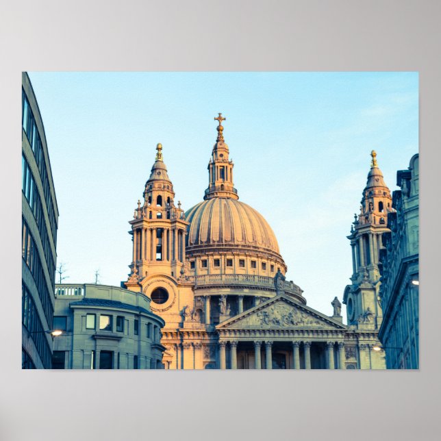 Poster Cathédrale St Paul de Londres cadeau Vintage (Devant)