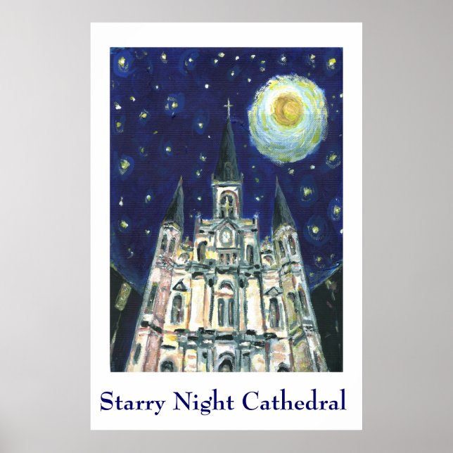 Poster Cathédrale Starry Night (Devant)