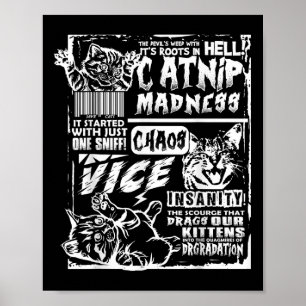 Poster Catnip Madness Drôle Dons de chat pour Amoureux de