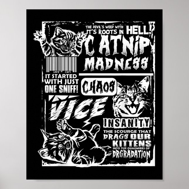 Poster Catnip Madness Drôle Dons de chat pour Amoureux de (Devant)