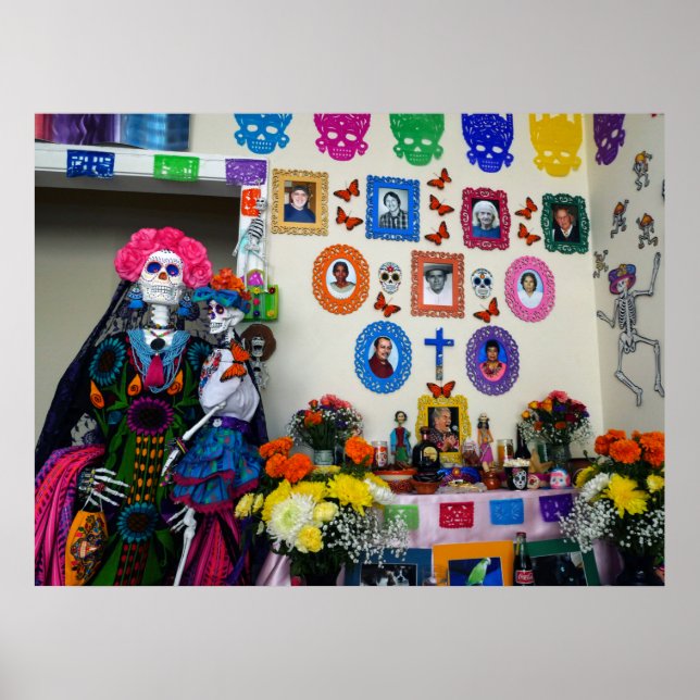 Poster Catrina Mère et Enfant Ofrenda (Devant)