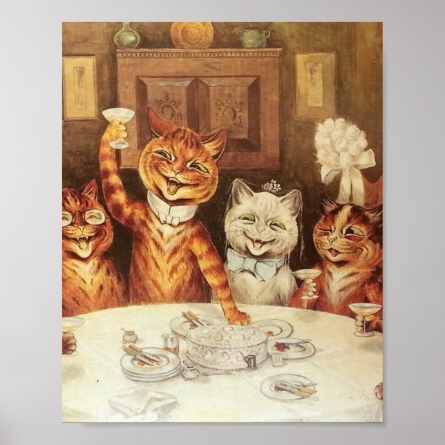 Poster Cats de la fête de Louis Wain (Devant)