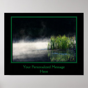 Poster Cattails Et Mist On Pond Créez Votre Propre Citati
