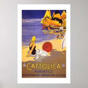 Poster Cattolica Italie Vintage voyage