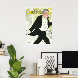 Poster Caudieux par Toulouse Lautrec, Art Nouveau ancien