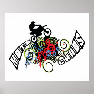 Poster Cavalier de vélo de saleté de chaos de Moto
