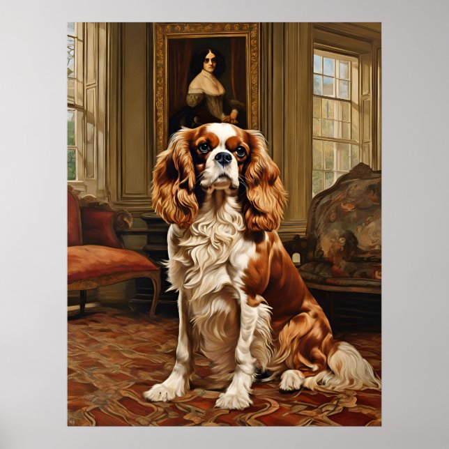 Poster Cavalier King Charles Spaniel - Chien Art Imprimer (Devant)