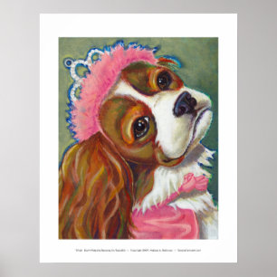 Poster Cavalier King Charles Spaniel Chien Princesse ART