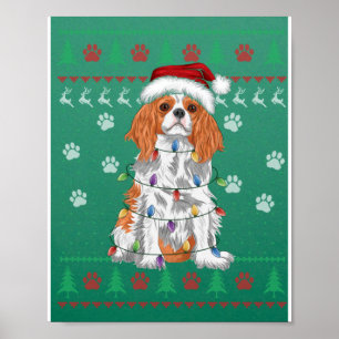 Poster Cavalier King Charles Spaniel Noël Sueur moche