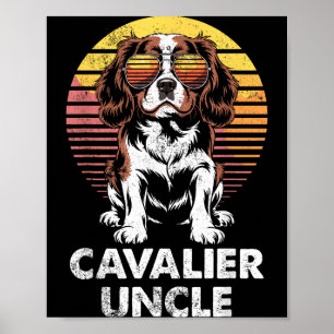 Poster Cavalier King Charles Spaniel Oncle Chien Vintage