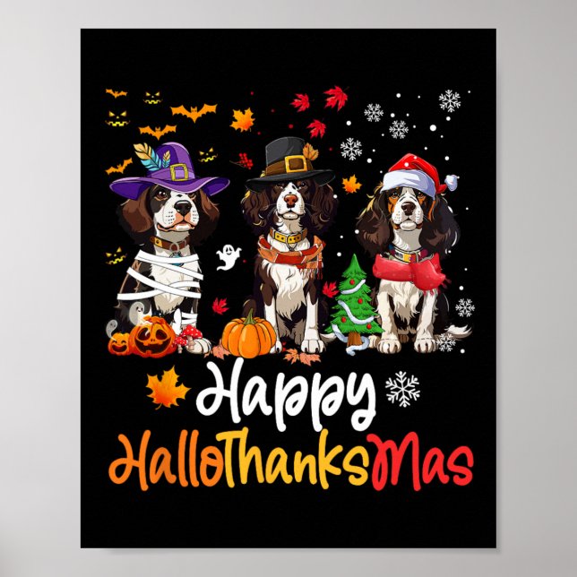 Poster Cavalier Roi Charles Chien espagnol Halloween Chri (Devant)