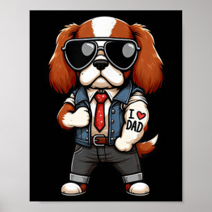 Poster Cavalier Roi Charles Espagnol I Love Papa Drôle Ch