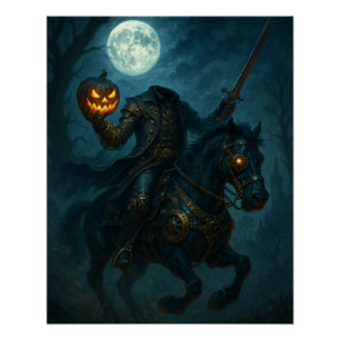 Poster Cavalier sans tête Steampunk Horreur Gothique