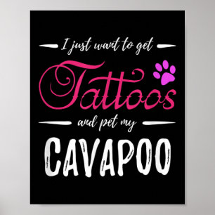 Poster Cavapoo Amoureux des chiens Tattoo Drôle Chien Mam