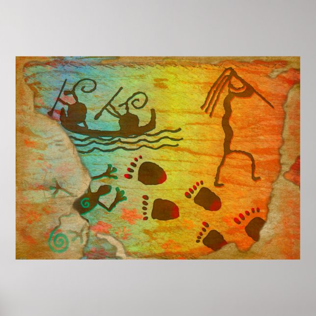 Poster Cave Dwelling Native American Fine Art (Devant)