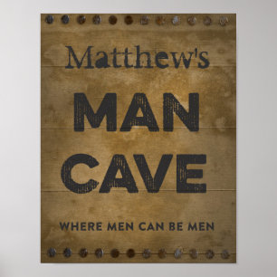 Poster Caverne en bois d'homme personnalisée