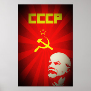 Poster ccp union soviétique communiste rouge lenin russie