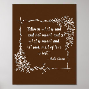 Poster Ce qui est dit et veut dire Khalil Gibran Imprimé