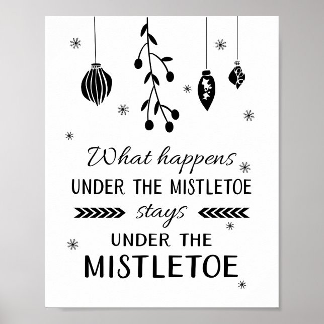 Poster Ce Qui Se Passe Sous Le Mistletoe Reste Noël (Devant)