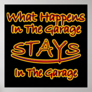 Poster Ce qui se produit dans les séjours de garage