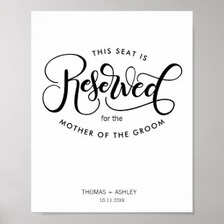 Poster Ce siège est réservé à - Personnalisé