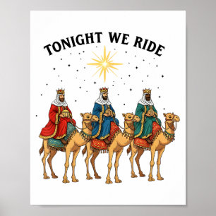 Poster Ce soir nous roulons Noël, 3 Rois Mages drôle de N