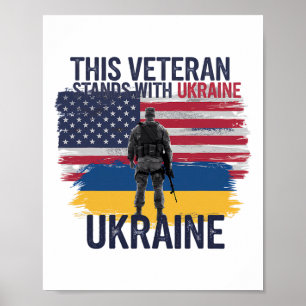 Poster Ce vétéran se tient avec l'Ukraine 2 