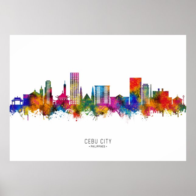 Poster Cebu City Philippines Skyline (Devant)