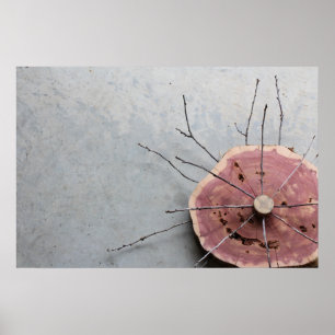 Poster Cèdre rouge naturel éco-art sculpture Oblique