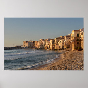 Poster Cefalu, ville balnéaire en Sicile