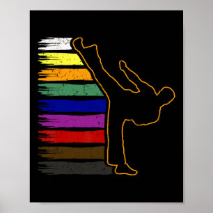 Poster Ceinture noire de taekwondo et de karaté étudiant 