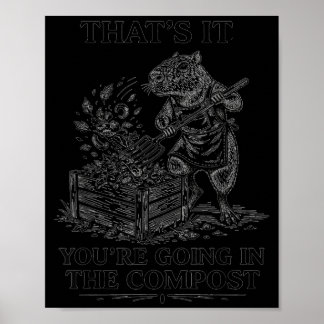 Poster Cela va dans le compost capybara jardinage