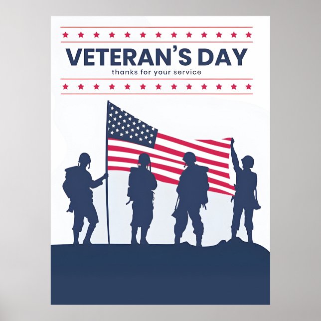 Poster Celebrating Heroes of America – Veterans Day 2025 (Devant)